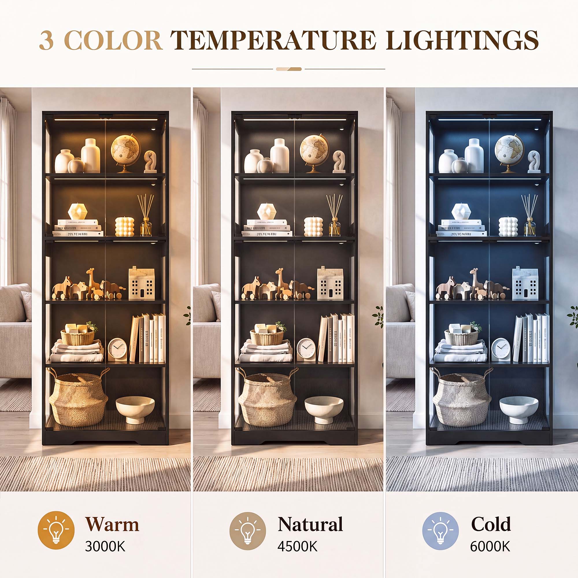 TCGBKAF 5‑Tier Display Cabinet - Glass Cabinet Display review and price