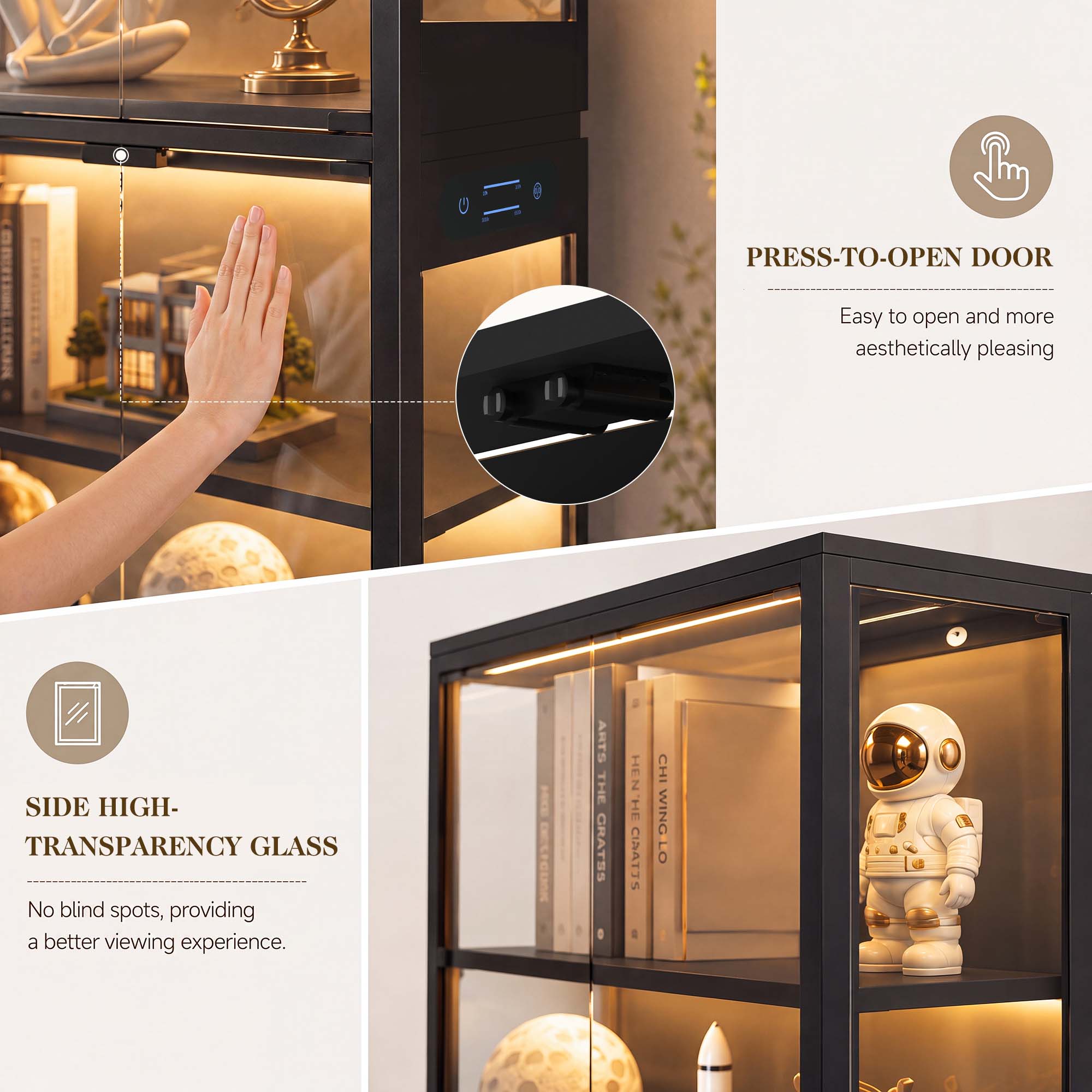 TCGBKAF 5‑Tier Display Cabinet - Glass Cabinet Display review and price