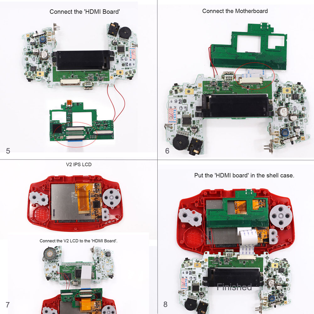 32Pin 40pin HDMI Mod For GBA H - Arcade Button Pcb review and price
