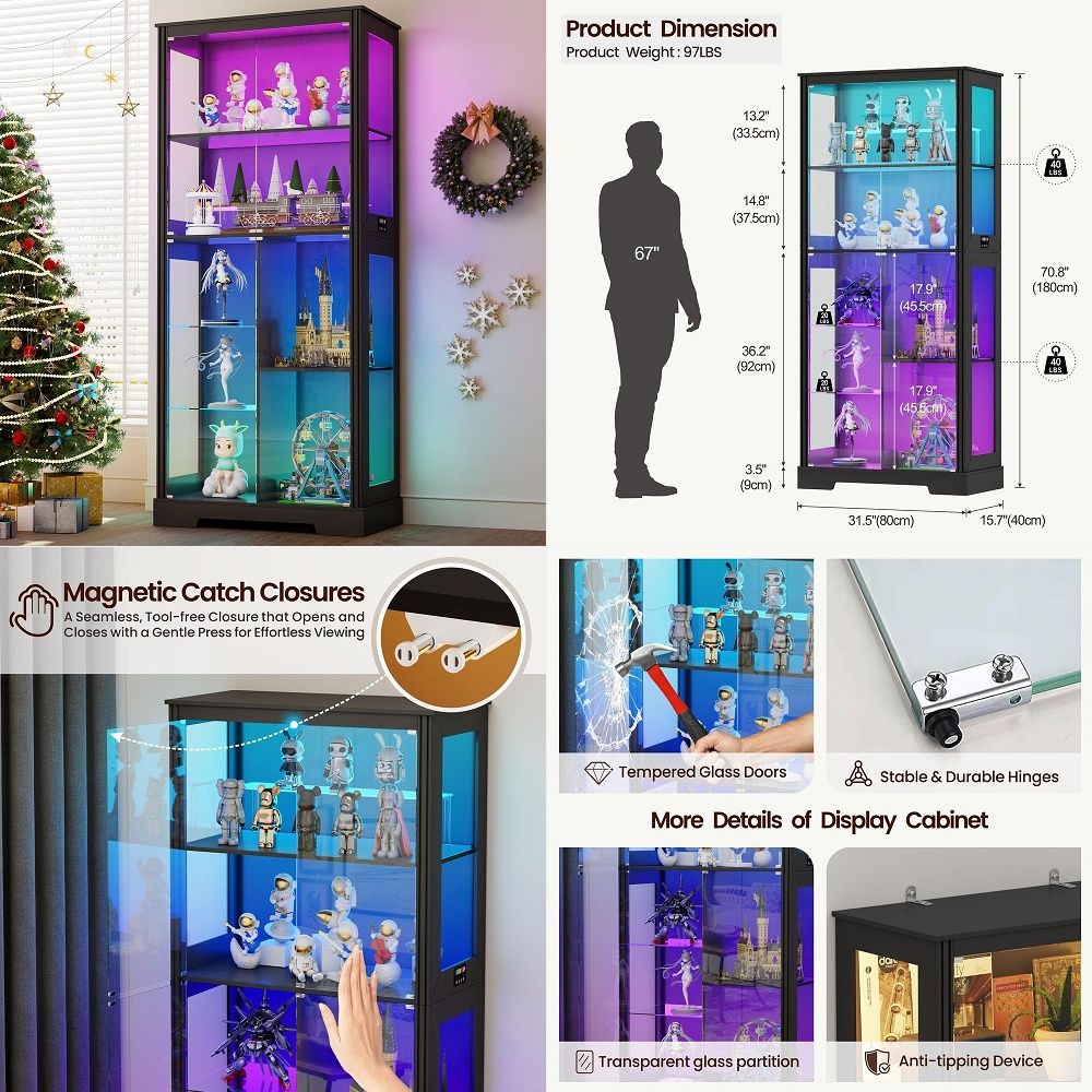 Lighted Corner Display Curio C - Glass Cabinet Display review and price
