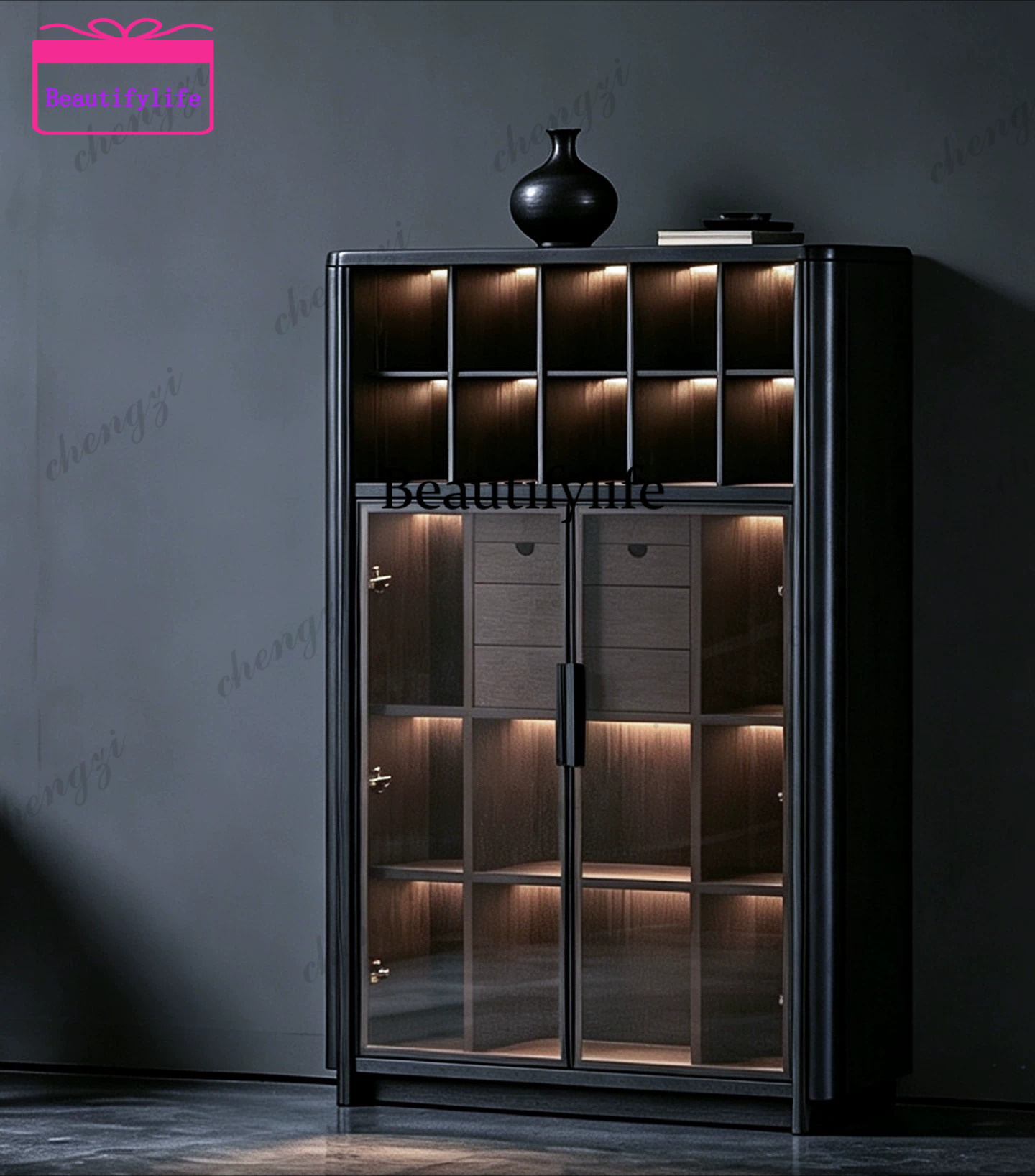 a55 Italian minimalist solid w - Glass Cabinet Display review and price