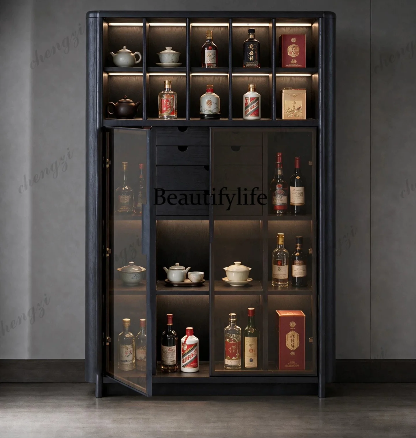 a55 Italian minimalist solid w - Glass Cabinet Display review and price
